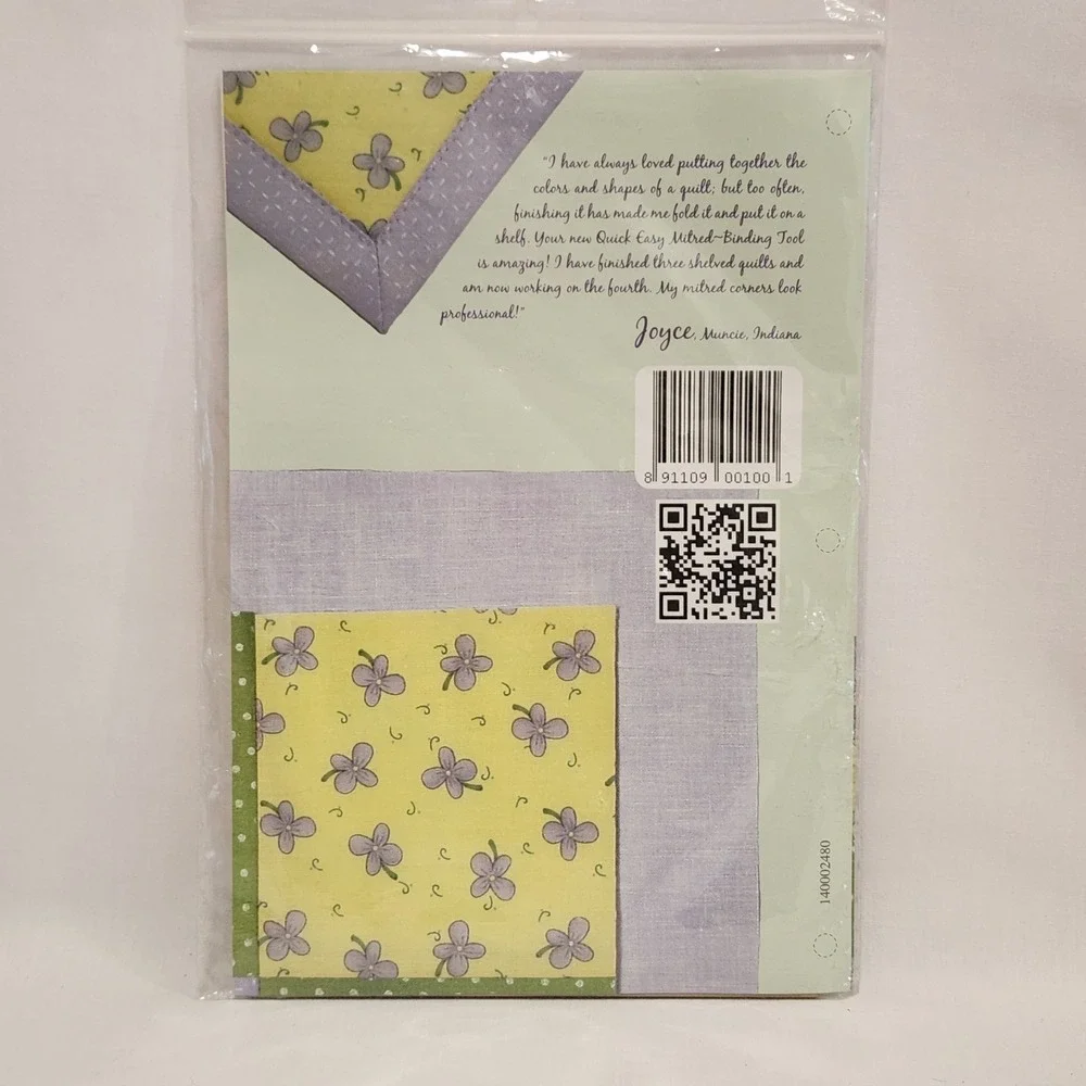 Sew Biz Quick Easy‎ Mitred-Binding Tool for Quilting and Sewing Yellow Template